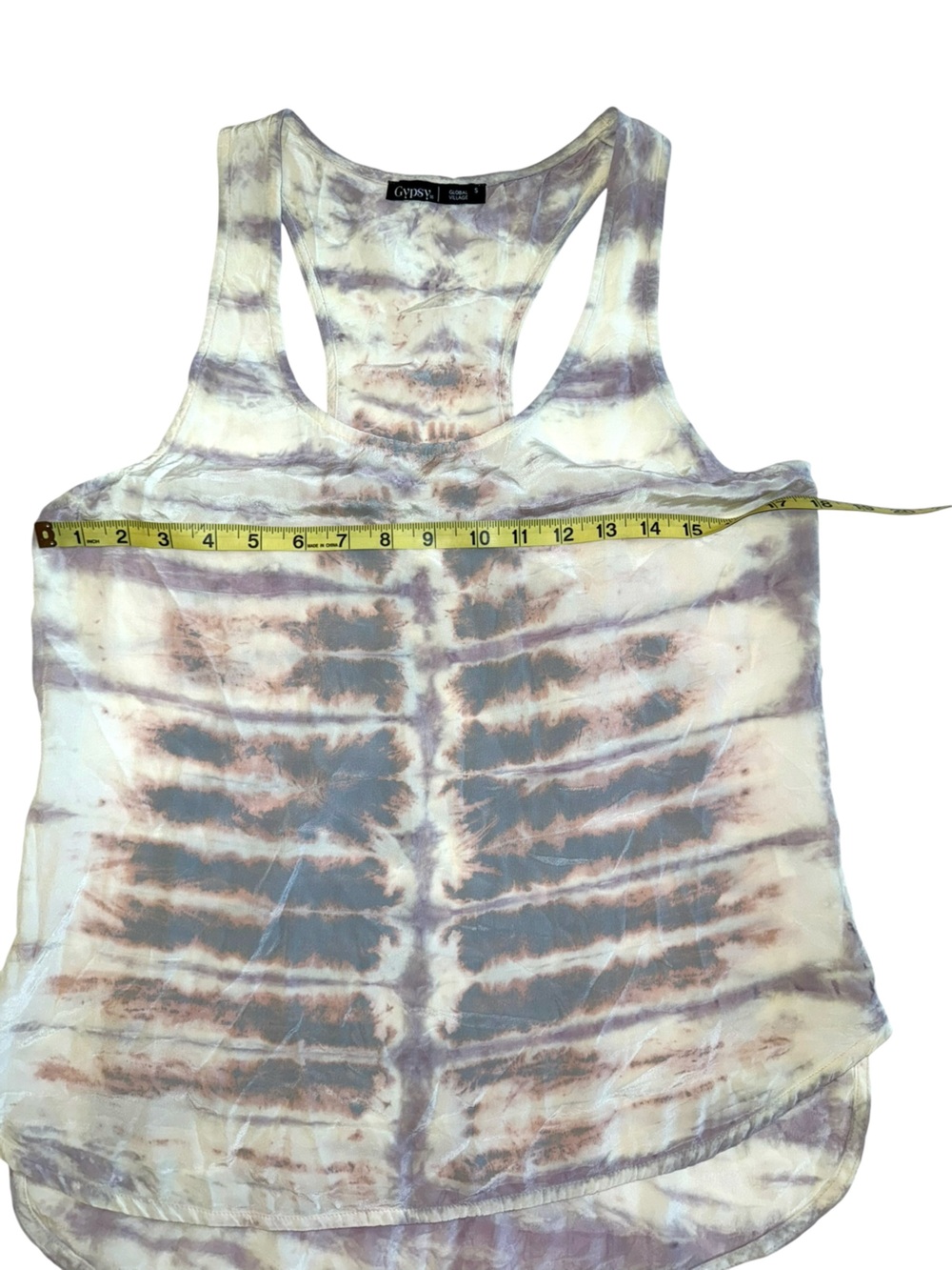 Gypsy 05 Lakota Tie Dye Silk Racer Back Tank Top Small 100% Silk - Picture 4 of 8